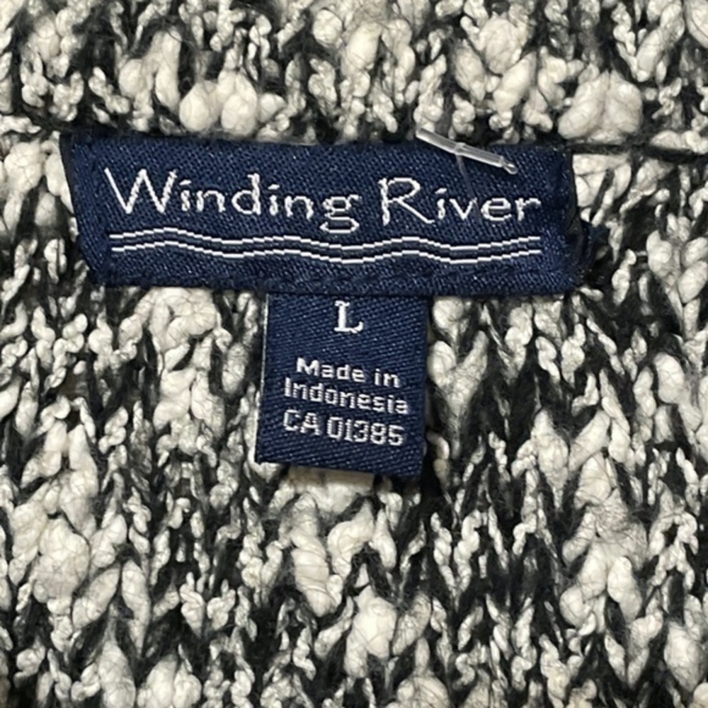 Winding River Womens Grey Heathered Cardigan Sweater Full Zip Acrylic Size Large - Picture 2 of 9